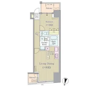リンデンコート市ヶ谷【8階】の間取り