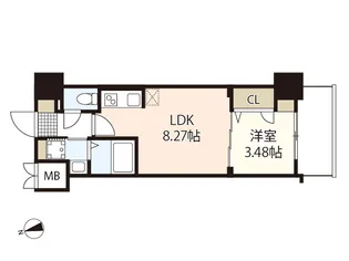 S-RESIDENCE観音公園aloria【8階】の間取り
