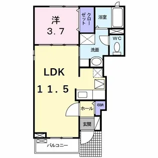 ラ・ピエール【1階】の間取り