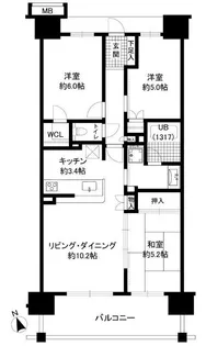 レーベンハイムエクスプレシャス【6階】の間取り