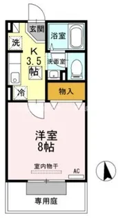 モナリエプライズB【1階】の間取り