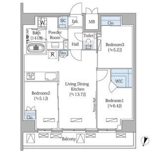 MODIER BUNKYO MEJIRODAI【8階】の間取り