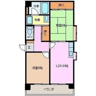 レスカール鵜の森【6階】の間取り