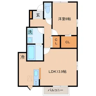 メイ アジュールC棟【1階】の間取り