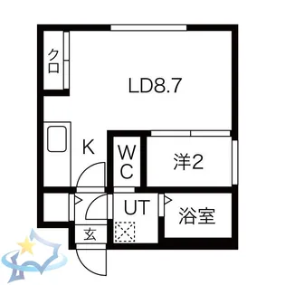 グリシーヌ南5条【5階】の間取り