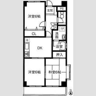 ラ プラーニュ神山【1階】の間取り