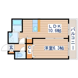 リバティー宮千代【2階】の間取り