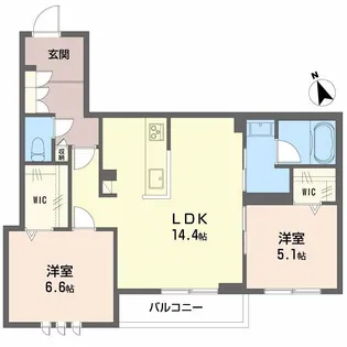ネオブランコート【2階】の間取り
