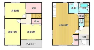 メゾネットハウス広沢【2階】の間取り