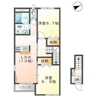 グランディールII【2階】の間取り