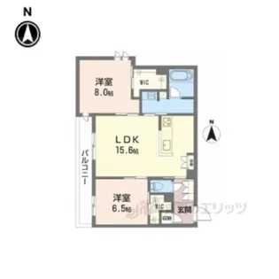 ラフィーネ松ヶ崎【2階】の間取り