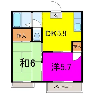セントラルプラザ落合A/B(熊谷市美土里町)【2階】の間取り