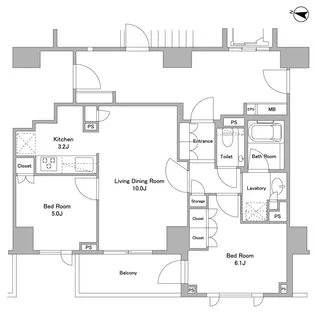 パークハウス三軒茶屋クロスコート【7階】の間取り