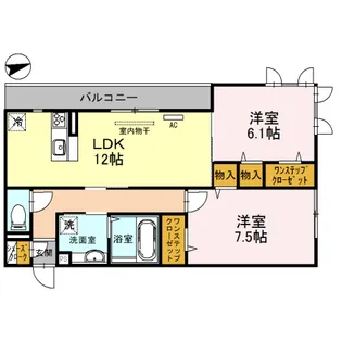 グロリアハイツはびきのA棟【1階】の間取り