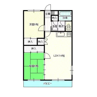 ビバライフ若山【1階】の間取り