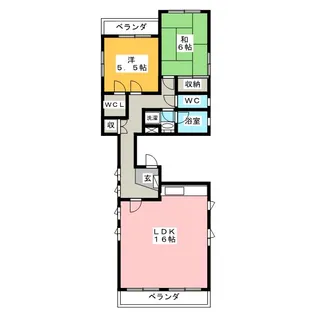 フラットピュア【3階】の間取り