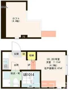 スカイパークテラス【2階】の間取り