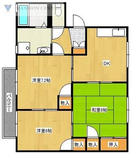 テイセキ物見山ハイツE【2階】の間取り