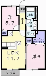 グランドゥールB【1階】の間取り