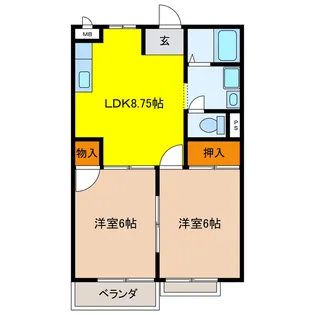 岐阜県羽島郡笠松町門間【アパート】の間取り