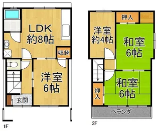 兵庫県西宮市甲子園九番町【一戸建】の間取り