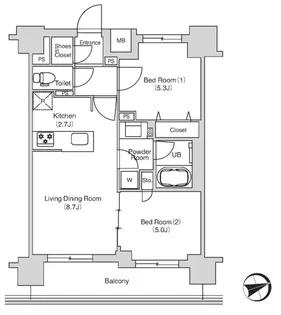 東京都中野区白鷺1【マンション】の間取り