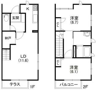 静岡県浜松市浜名区細江町気賀【一戸建】の間取り