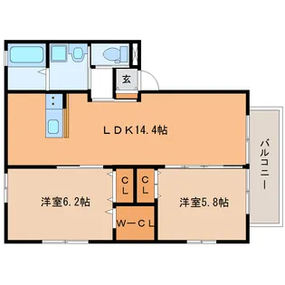 カーサ・クアトロ【1階】の間取り