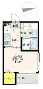 ラ ベルヴィ梅島【2階】の間取り