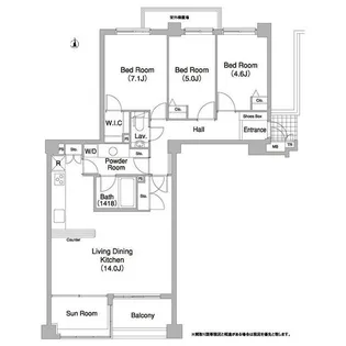 コンフォリア碑文谷【1階】の間取り