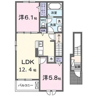 アルバータ シェイスト B【2階】の間取り