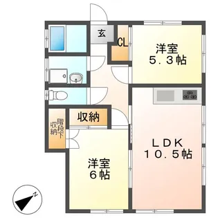 レインボーハイム【1階】の間取り