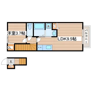 Room天皇寺【2階】の間取り