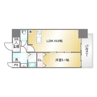 1LDKの間取り画像