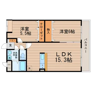 グレイスコート高嶺【1階】の間取り