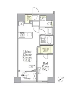 SOLASIA residence京橋【8階】の間取り