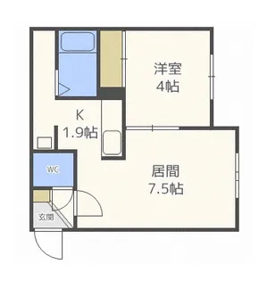 1LDKの間取り画像