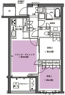 ザ・パークハウス広尾羽澤【2階】の間取り