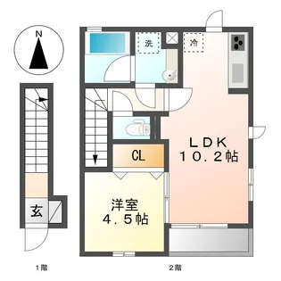 NGE758 B棟【2階】の間取り