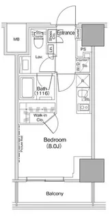 ザ・パークハビオ荏原中延駅前【7階】の間取り