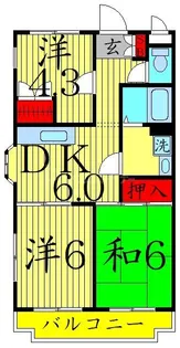 ラポールお花茶屋【4階】の間取り