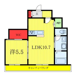 ヴァンドール志村【4階】の間取り