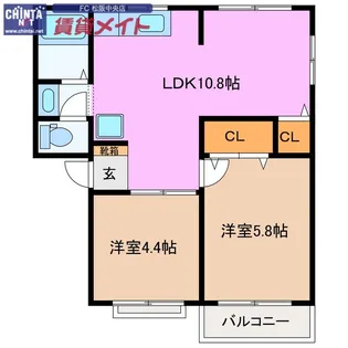 メゾン大国 B棟【2階】の間取り