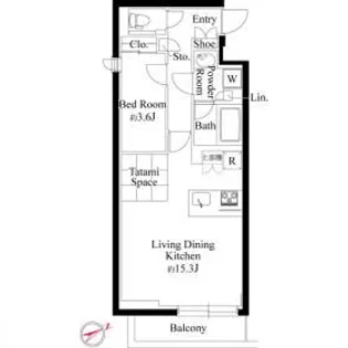 ラヴィエール千駄ヶ谷プレミアムレジデンス【4階】の間取り