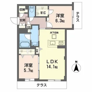 ベル スウィート【1階】の間取り