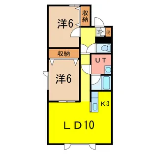 コーポラスファイン【2階】の間取り