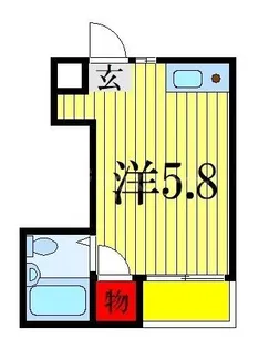 サニーフラット市川【1階】の間取り