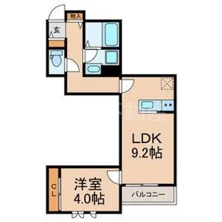 エキューム登戸【3階】の間取り
