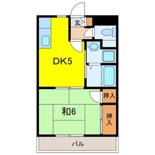 ムーンハイツマリコ5【1階】の間取り