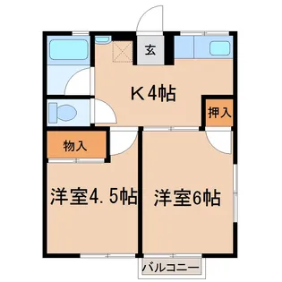 シティハイム キャロル【2階】の間取り